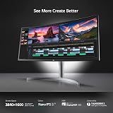 LG 38WN95CP 38 inch 21:9 Nano IPS 1600p 144Hz 1ms G-Sync Thunderbolt 3 view 2