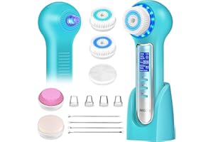 UMICKOO Blackhead Remover Vacuum,Rechargeable Facial Cleansing Brush with LCD Screen,IPX7 Waterproof 3 in 1 Face Scrubber Brush for Exfoliating, Massaging and Deep Pore Cleansing