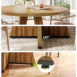 LITTLE TREE Round Dining Table for 4-6 People, 47