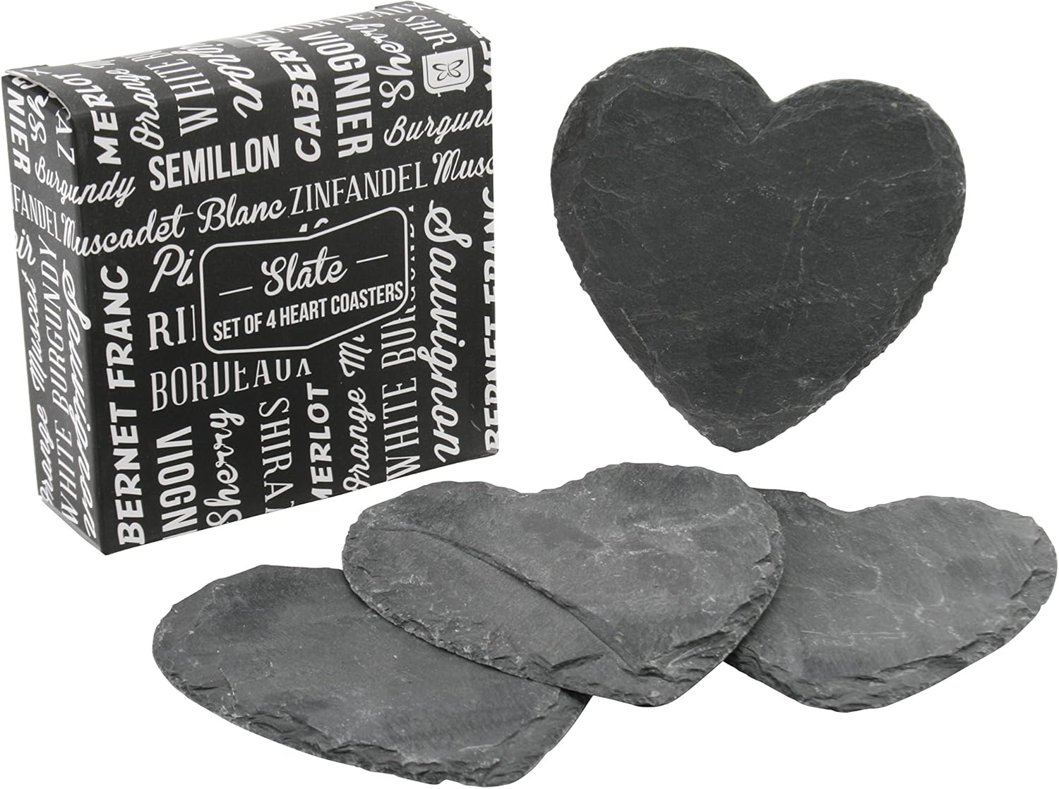 Set of 4 Slate Heart Coasters Amazon.co.uk Kitchen & Home