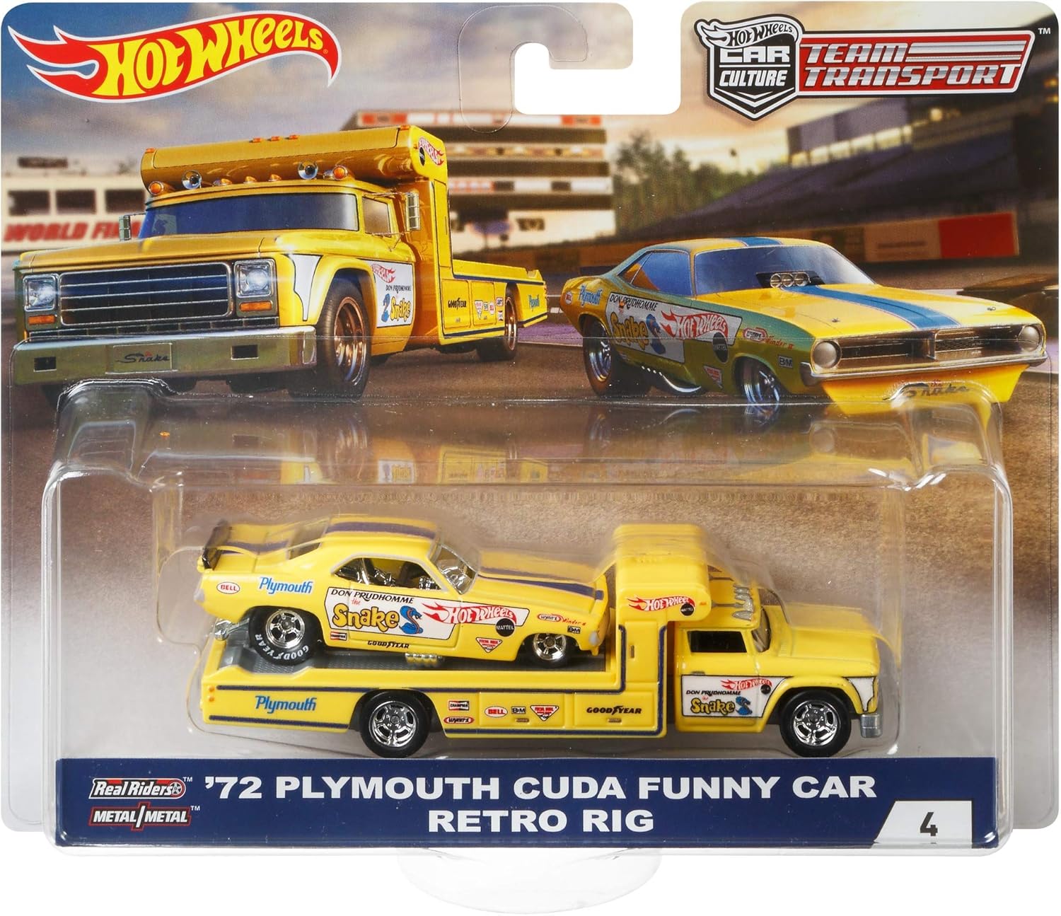 hot wheels 72 plymouth cuda funny car retro rig