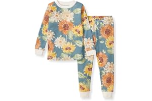 Burt's Bees Baby Girls' Pajamas, 2-Piece Long Sleeve Tee and Pants Organic Cotton PJ Set