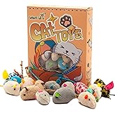 Fashion's Talk Mouse Cat Toys Soft Plush Catnip Mice Assorted Style Variety Pack 32 Count
