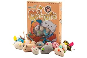 Fashion's Talk Mouse Catnip Cat Toys Soft Plush Catnip Mice Assorted Style Catnip Cat Toys Variety Pack 32 Count