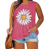 Plus Size Tops for Women Sleeveless Summer Tank Top Loose Fit Casual Tunics Shirts