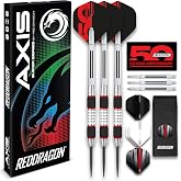 RED DRAGON Axis Professional Darts Set - 85% Tungsten Darts with Flights, Shafts &amp; Wallet, Soft Tip 18g and Steel Tip 24g - 28g