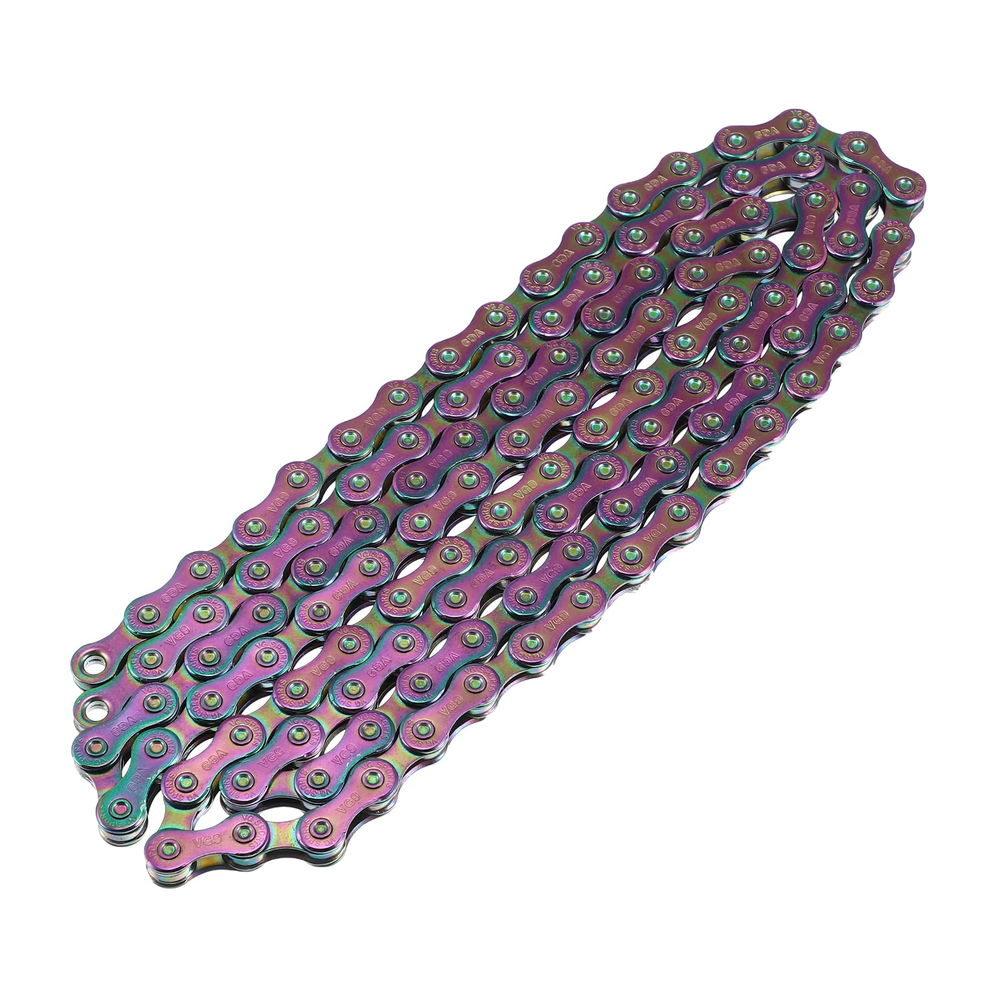 X AUTOHAUX 9 Speed 116 Links Bicycle Speed Chain Replacement Metal Multicolor