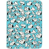 Silver Buffalo Peanuts Snoopy Multi Pose Expression 45" x 60" Fleece Throw, Soft and Cozy Blanket, 180 GSM