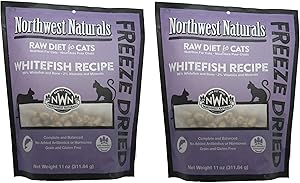 Northwest Naturals 2 Pack of Freeze-Dried Whitefish Raw Food for Cats, 11 Ounces Each