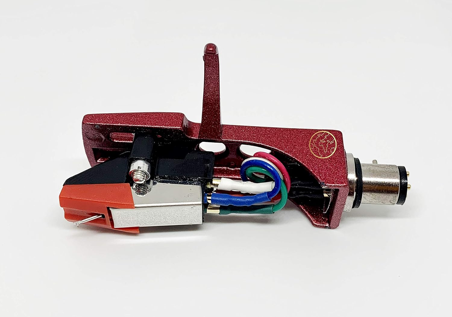 Red Headshell, mount, cartridge and stylus, elliptical