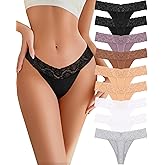 READY TO LOVE Cotton Lace Thongs for Women Sexy Breathable Womens Underwear Low Rise T-Back Soft Stretchy Ladies Panties