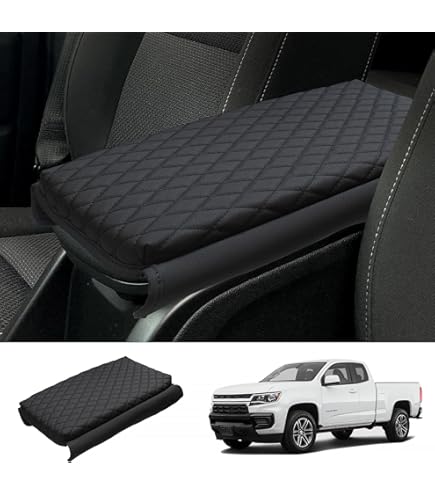 Capa Para Apoio De Braço Colorado 2023+ - Couro PU Preto Para Chevy Colorado/GMC Canyon