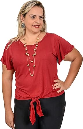 Blusa plus size de amarrar na frente Clearance