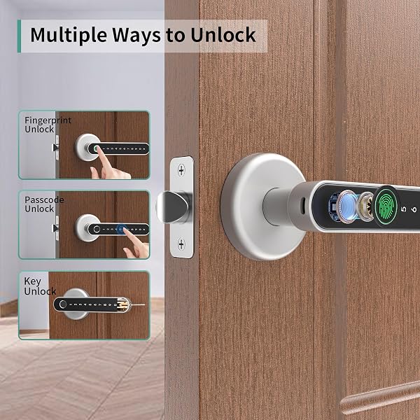 FINGERPRINT DOOR LOCK BIOMETRIC DOOR LOCK WITH KEYPAD WITH HANDLE FOR HOME HOTEL OFFICE APARTMENT BEDROOM