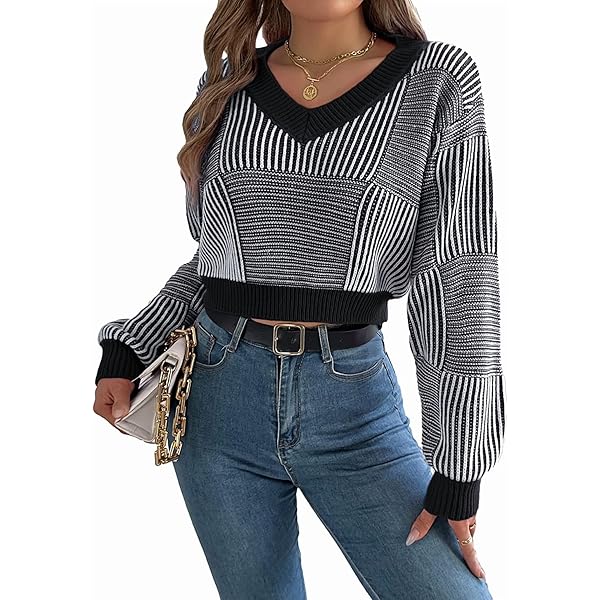 Suéter Holgado Con Cuello En V Para Mujer, Jersey De Manga Larga A