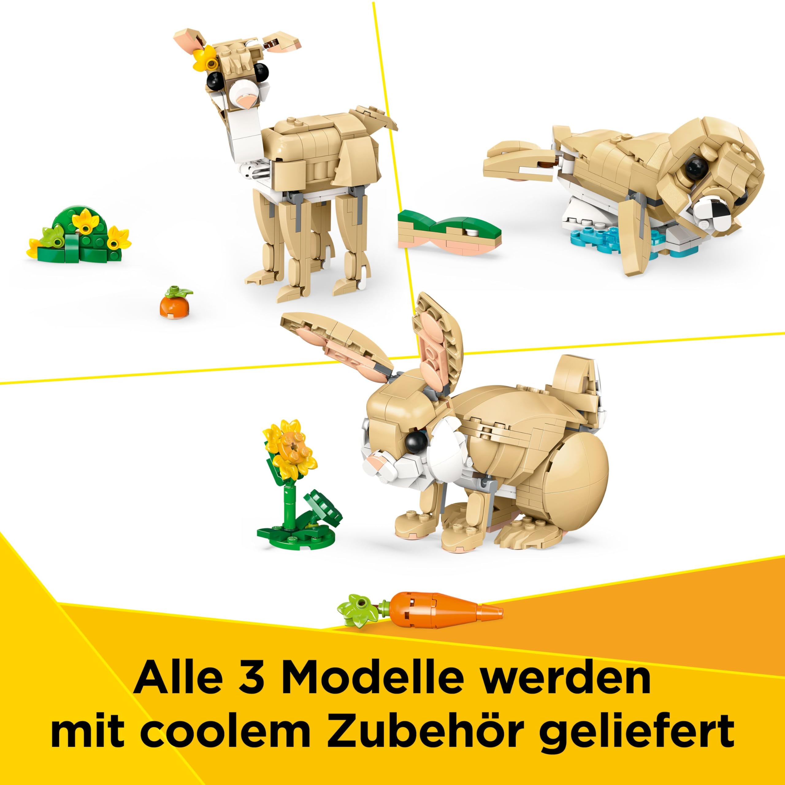 LEGO Creator 3in1 Häschen - Spielzeug mit Tierfigur, die Sich in EIN Lama oder eine Robbe verwandeln lässt - Kreative Ostergeschenke für Mädchen & Jungen ab 8 Jahren - 31162 4