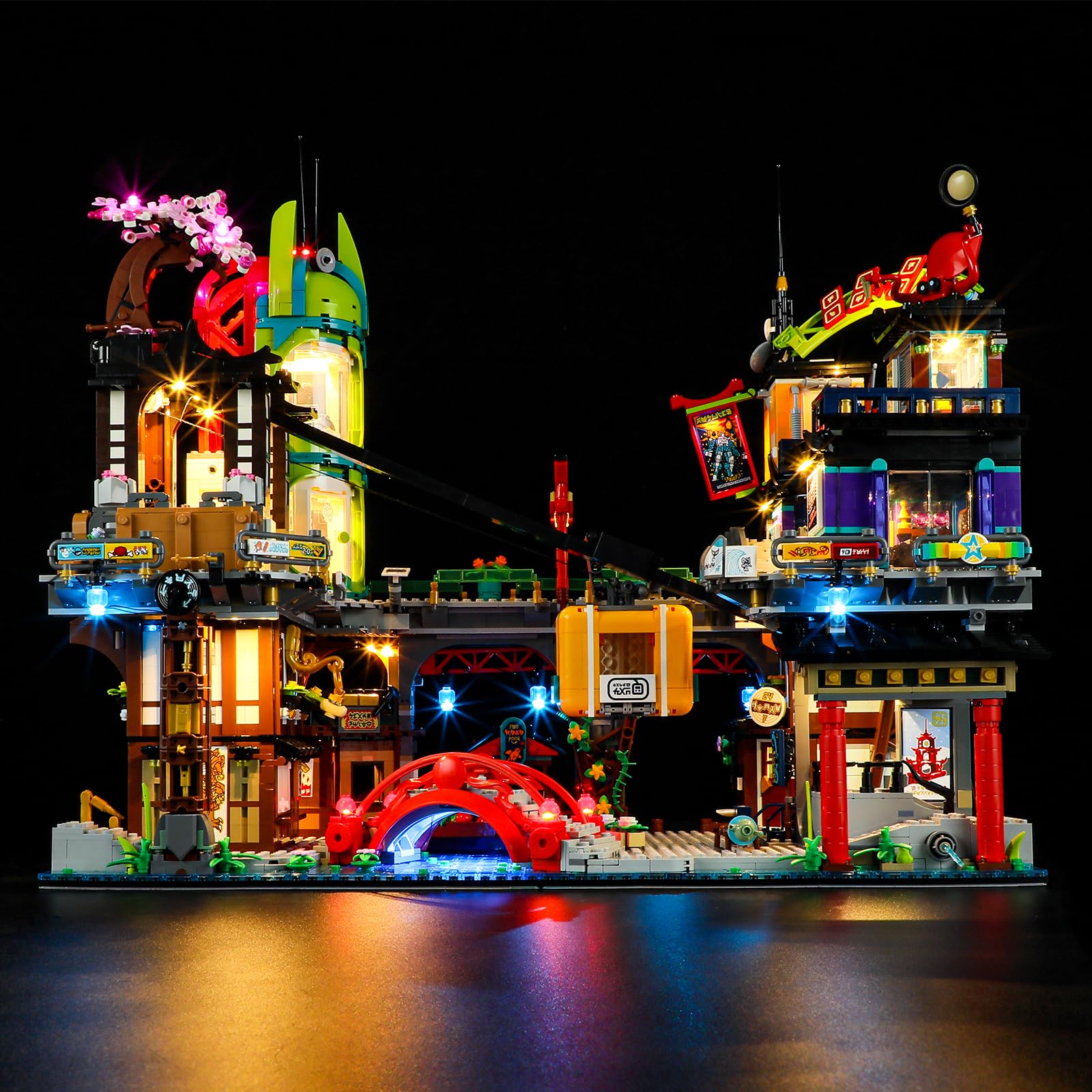 GEAMENT LED Light Kit Compatible with LEGO NINJAGO City Markets - for NINJAGO 71799 Model (Building Set Not Included)