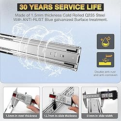 YENUO Heavy Duty Drawer Slides Full Extension Side