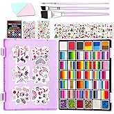 146 Colors Professional Face Painting Kit for Kids & Adults, Non Toxic Water Based Split Cake Face Paint Palette 36 x 10gm + 6 Sequins Gels,One Stroke Rainbow Body Paint Set for Halloween & Christmas