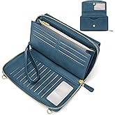 Peacocktion Womens Crossbody Wristlet Wallets with Cell Phone Pocket RFID Vegan Leather Cross Body Purses Travel