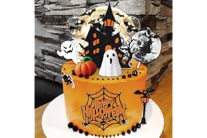 ROARING GOOD TIME Halloween Cake Decoration Withch Ghost Haunted House Cake Topper Witch Cake Topper Pumpkin Cake Decoration Halloween Party Supplies