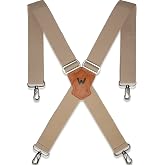 WELKINLAND 2Inch Men's Heavy Duty Suspenders w/Hooks For jeans | Heavy Duty Work Suspenders, Safe-Holding Belt Loop Suspenders, Easy-Wearing Suspender with Hooks, Wide Suspender for Men