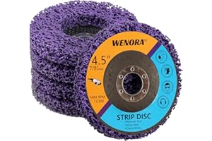 WENORA 5 Pack Strip Discs Stripping Wheel for Angle Grinder, 4-1/2" x 7/8" Rust Remover Discs, Clean and Remove Paint Coating Rust Welds Oxidation(Purple)