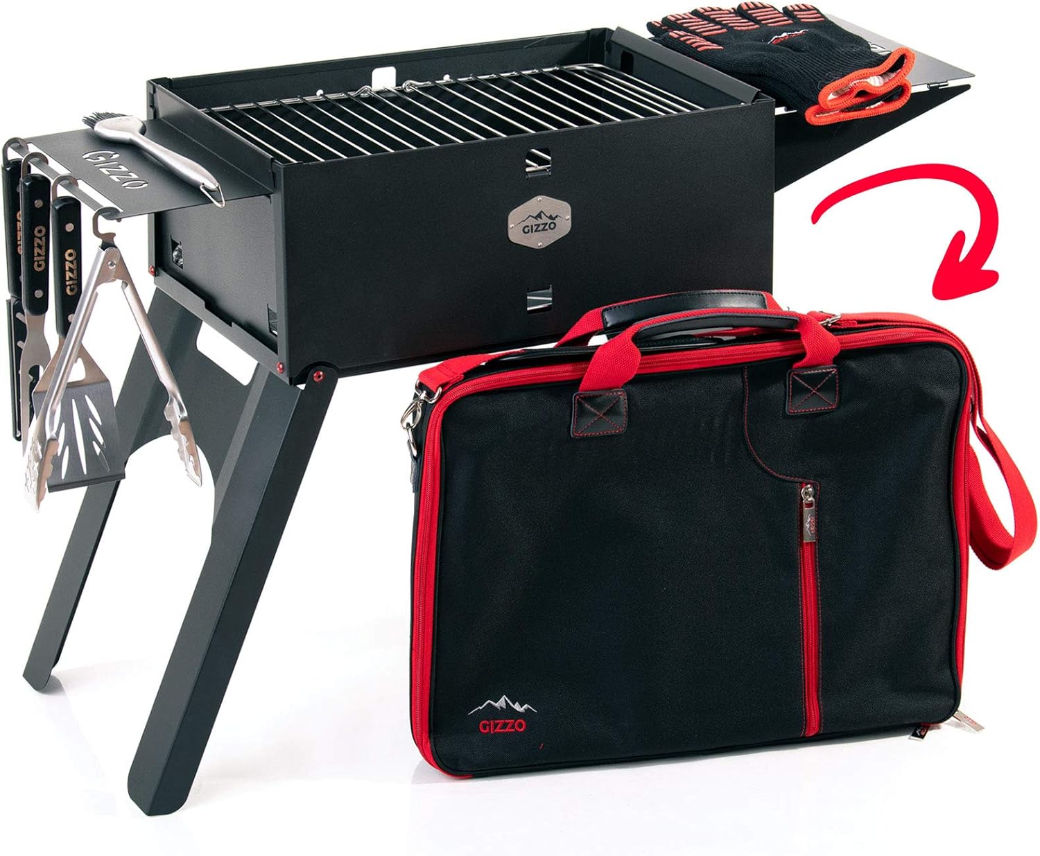 Gizzo Grill und Zubehör Tragbarer und Klappgrill HolzkohleGrill für