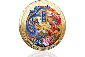 LZWIN Auspicious Chinese Loong and Phoenix Lucky Coin - Bring Good Fortune and Prosperity - Lottery Ticket Scratcher Tool