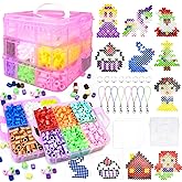 10MM Large Fuse Beads Craft Kit with Storage Box,12 Colors XL Beads,Pegboards,Ironing Papers and Accessories.Arts and Crafts Set Toys Gifts for Boys & Girls Christmas Birthday.DIY Craft Gift for Kids