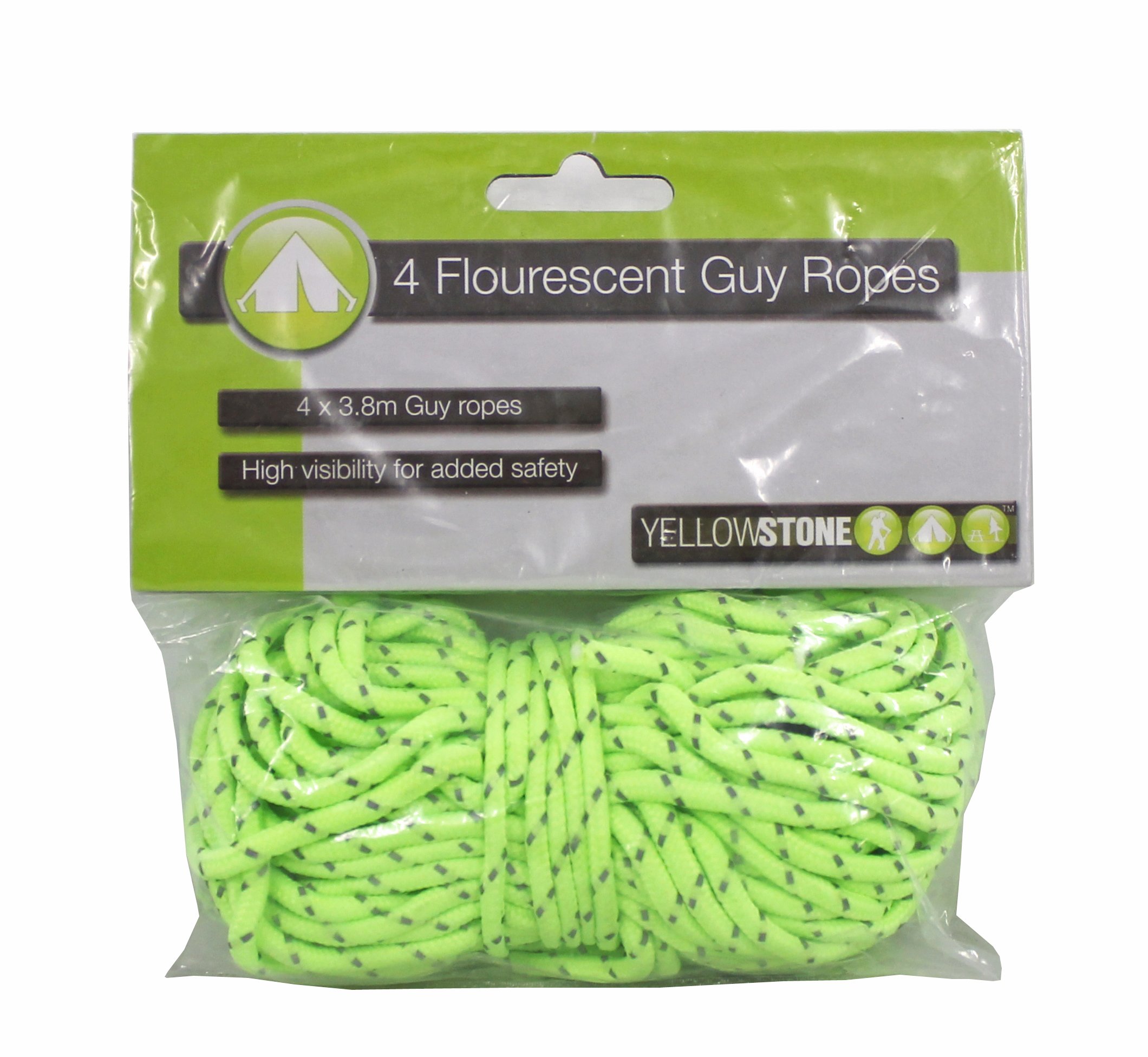Yellowstone High-Vis Guy Ropes - Yellow, 4 Pack