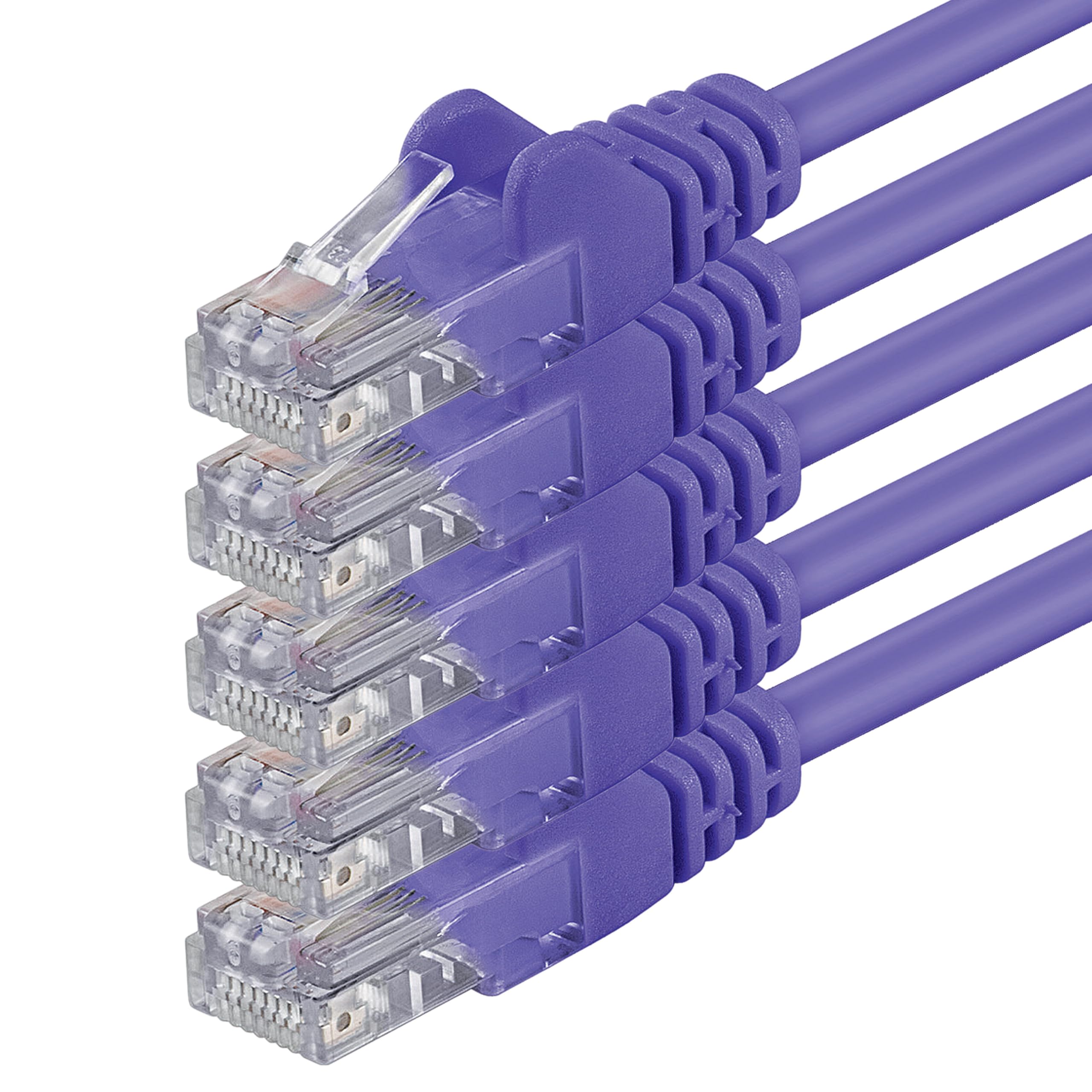 1aTTack.de 1m - purple - 5 pieces - (PACK) - CAT.6 CAT6 Ethernet LAN network cable 1000 Mbit/s patch cable