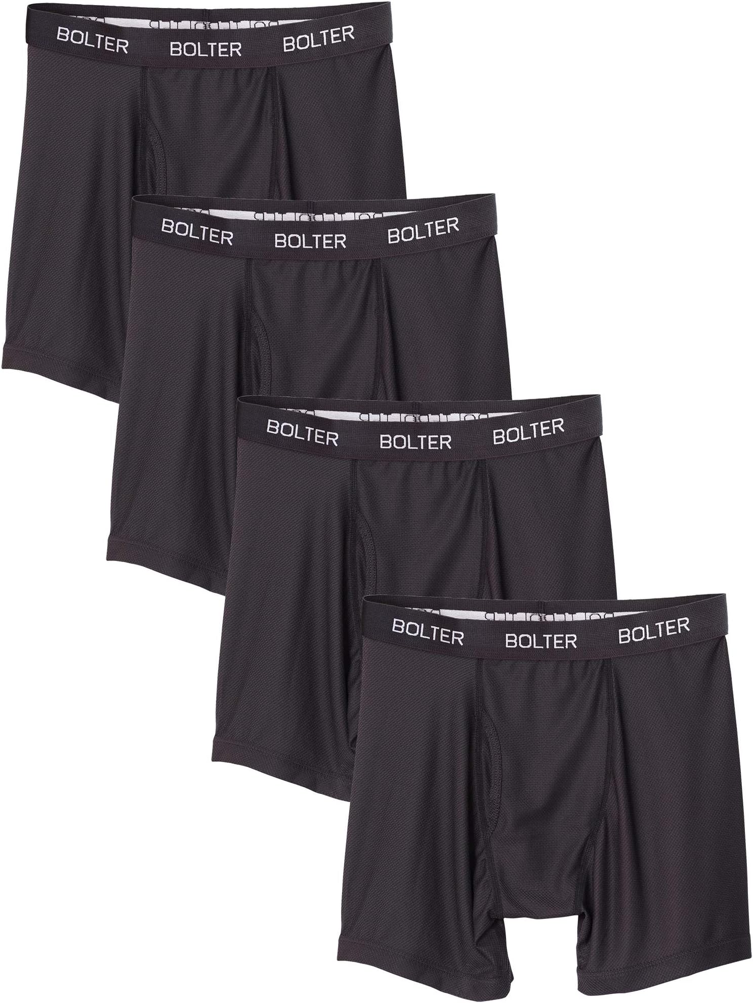 Bolter Men's Nylon Spandex Performance Boxer Briefs 4-Pack