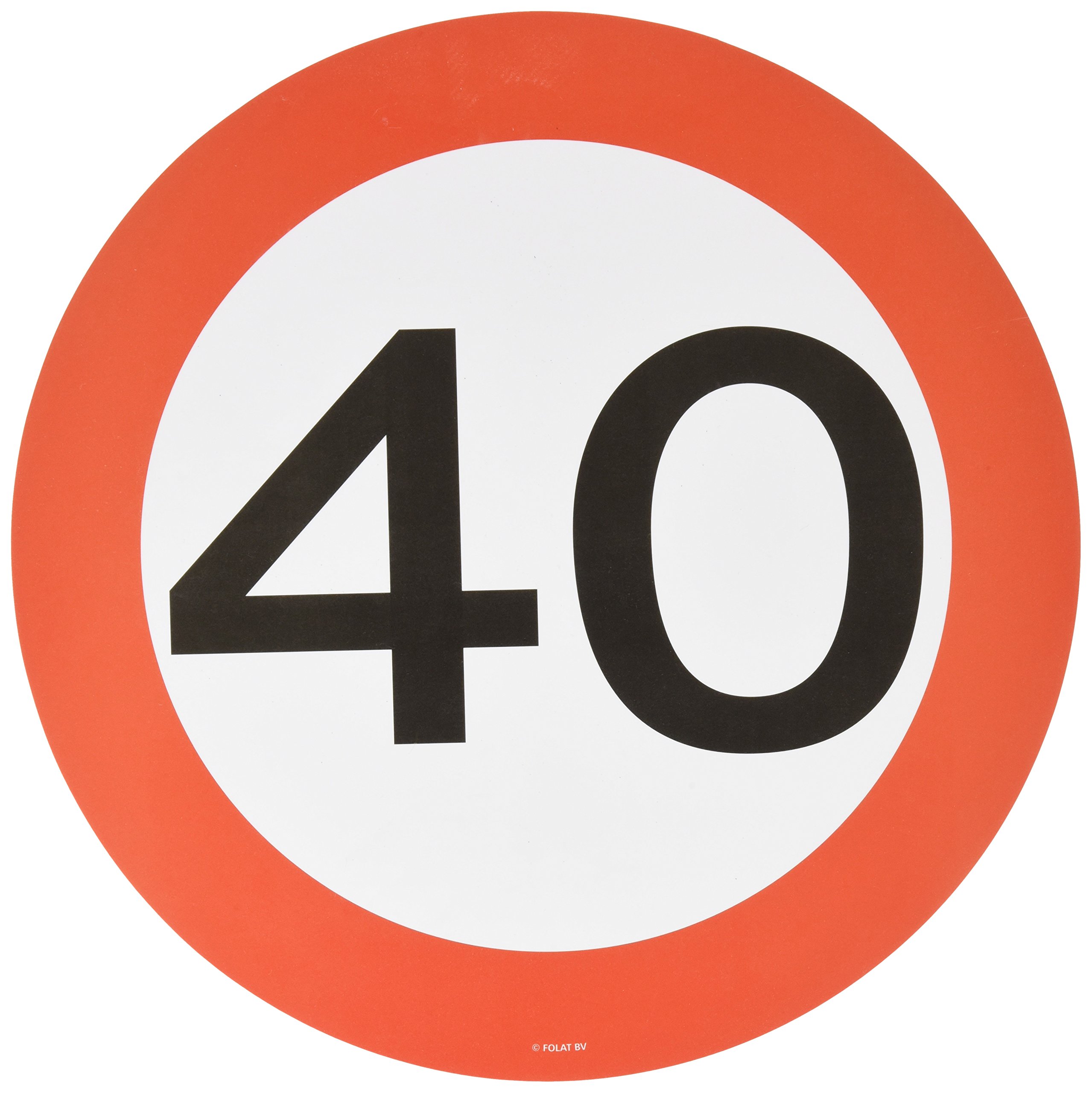 Folat - 40th Birthday Traffic Sign Placemat and Coasters Set - 4 pieces