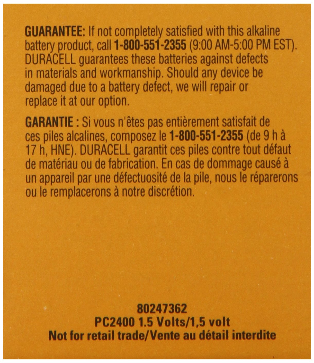 Duracell Procell PC1500 Alkaline-Manganese Dioxide Battery, AA Size, 1.5V, 24 Count: Health & Personal Care