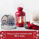 Adventa Snow Dome with Metallic Grey Base Photo Globe view 2