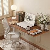 GOYLSER Wall Mounted Folding Table for Office, Rustic Brown Fold Down Desk Laundry Folding Table Wall Mounted for Laundry Room/Home Kitchen, Length 47" Width 20.5"