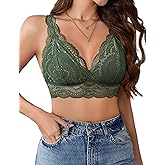 Avidlove Lace Bralettes Womens Triangle Plunge Wireless Bras Camisole Tops Cami Strappy Sexy Soft
