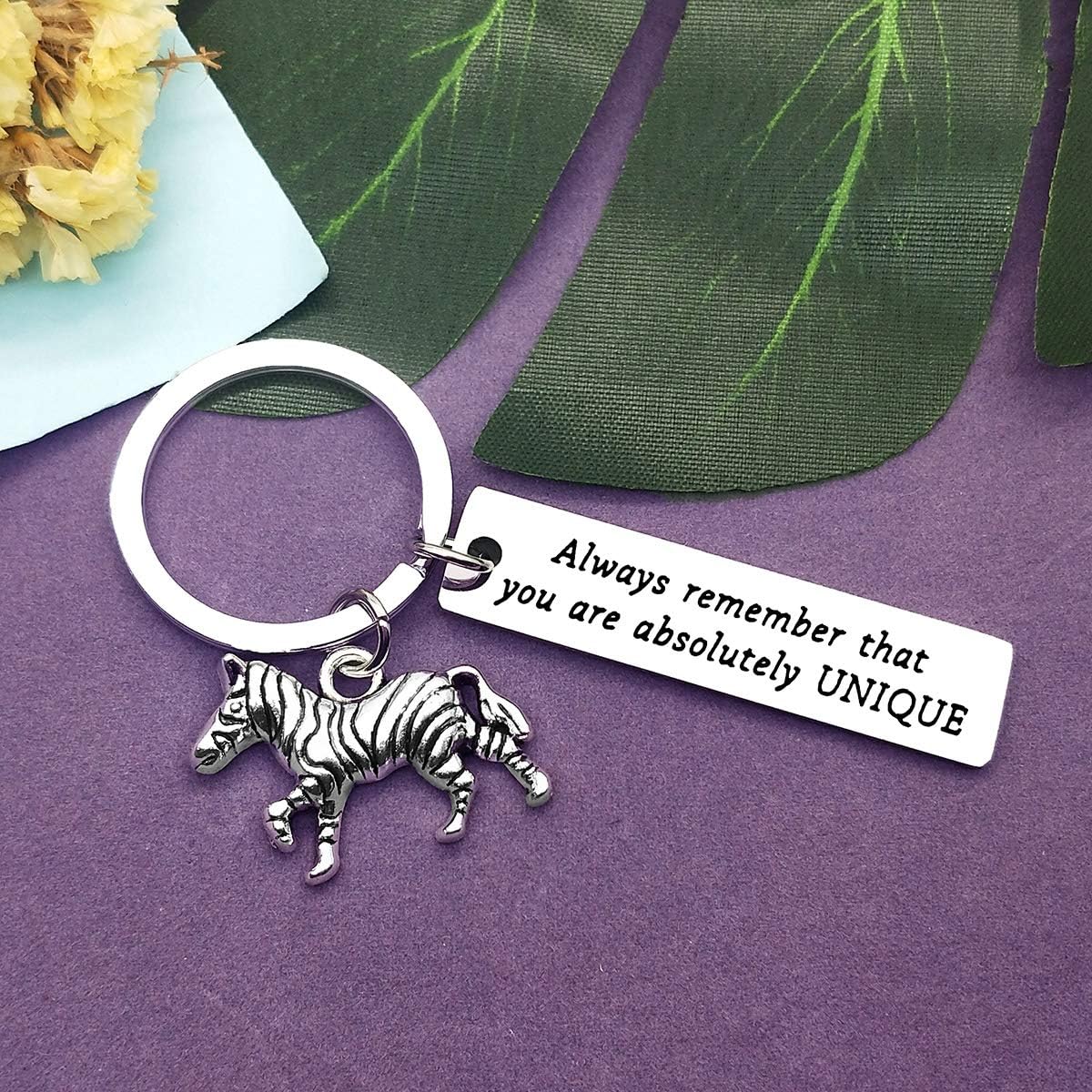 Vadaka Inspirational Keyring Encouragement Gift for Zebra Lover Gift Always Remember That You are Keychain Keyring Graduation Anniversary Christmas Birthday Present for Women Men Friend - Image 3