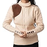 Novelle Fashion Fall Sweaters for Women - Turtle Neck Sweater for Women w/Long Sleeves, Sleeves Button Design & Knit Pattern