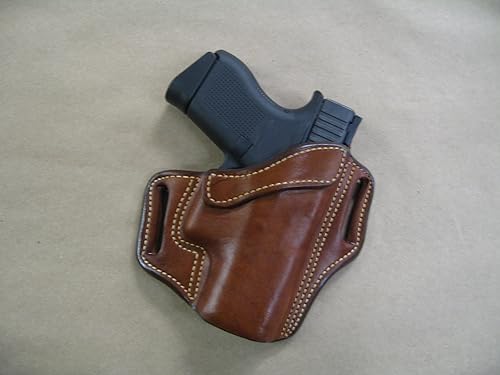 Azula OWB Leather 2 Slot Molded Pancake Belt Holster for Glock 43 & 43X