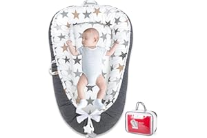 AIBEIRBABY Baby Nest - Baby Lounger for Newborn Pillow, Breathable & Soft 100% Cotton Waffle Cover Co Sleeping for Baby 0-24 Months,Portable Infant Lounger Babies, Baby Floor Seat for Home and Travel