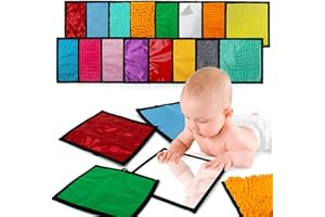 Inbeby 16 Set Sensory Mini Mats Assorted Textured Sensory Floor Tiles - Sensory Walls, Early Sensory Exercise Sensory Mats Sensory Toys for Autistic Children Kids Baby Toddler Fidgeting Activity