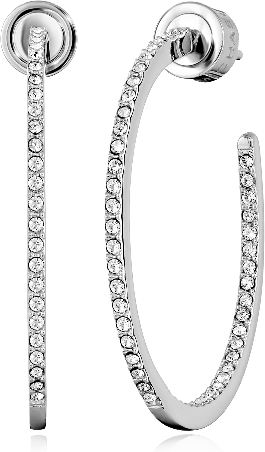 Michael Kors Small Pave Silver Hoop Earrings