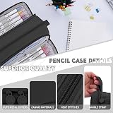 Howala Large Capacity Pencil Case 4 Compartments Canvas Bag Organizer view 3