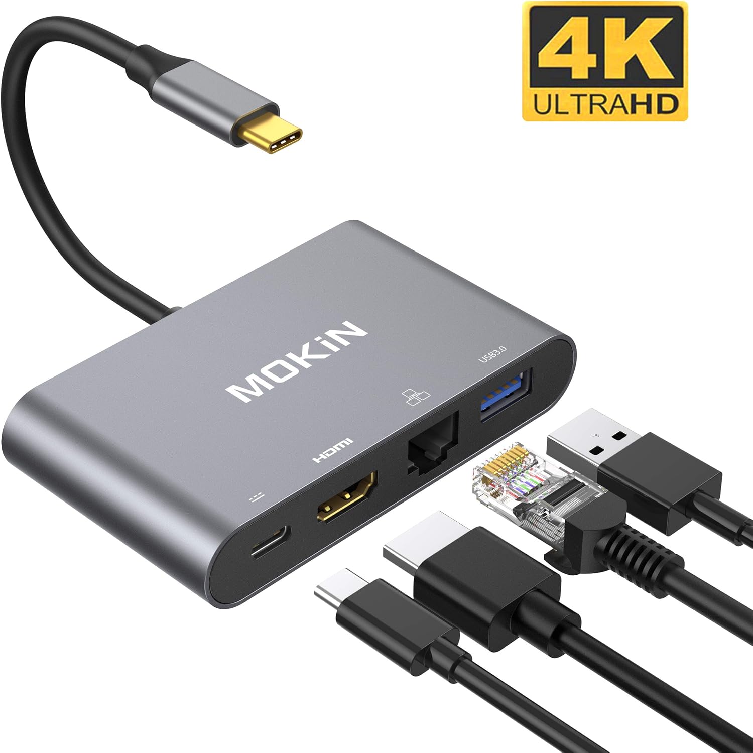 USB C to HDMI Adapter, MOKiN 4 in 1 4K Type C Adapter Amazon.co.uk