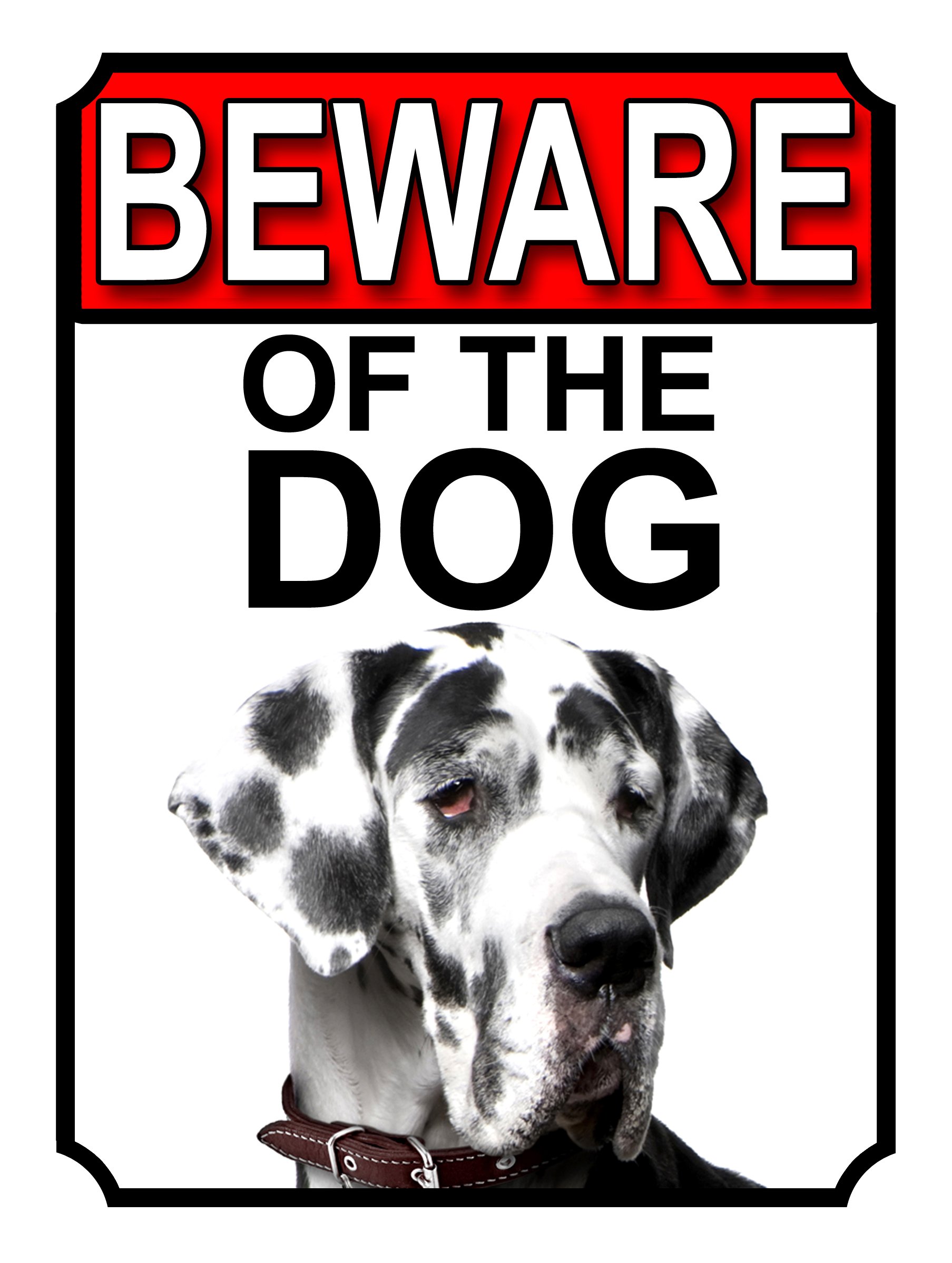 Shawprint Limited BEWARE OF THE DOG METAL GATE SIGN GREAT DANE 200MM X 150MM (1140H1)