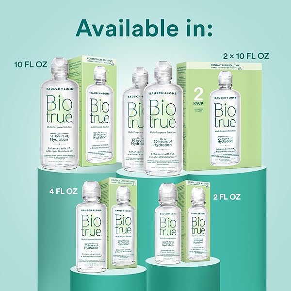 BIOTRUE CONTACT SOLUTION, MULTI-PURPOSE WITH LENS CASE, CLEANS, CONDITIONS, HYDRATES, DISINFECTS, REMOVES PROTEIN, DIRT & DEBRIS, CONTACT LENS CLEANER & STORAGE, 10 FL OZ (PACK OF 2)