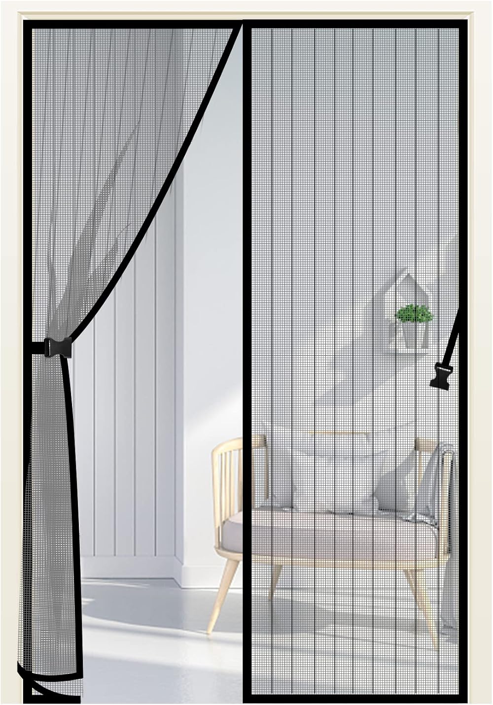 Jsdoin Magnetic Screen Door Mosquito Mesh Curtain 90x210cm Anti Fly Mesh