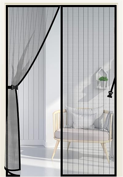 Jsdoin Magnetic Screen Door Mosquito Mesh Curtain 90x210cm Anti Fly Mesh